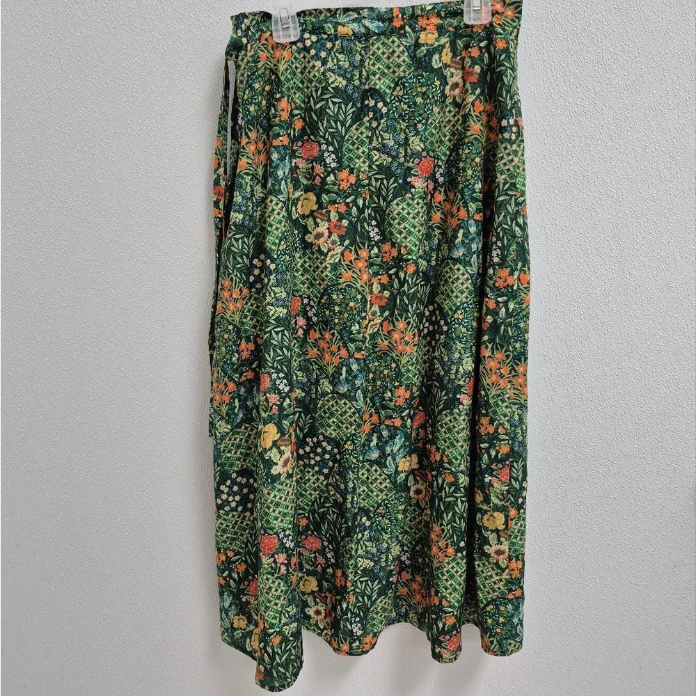 Trovata Birds of Paradise California ELLE Skirt Evergreen Scallop Small Green